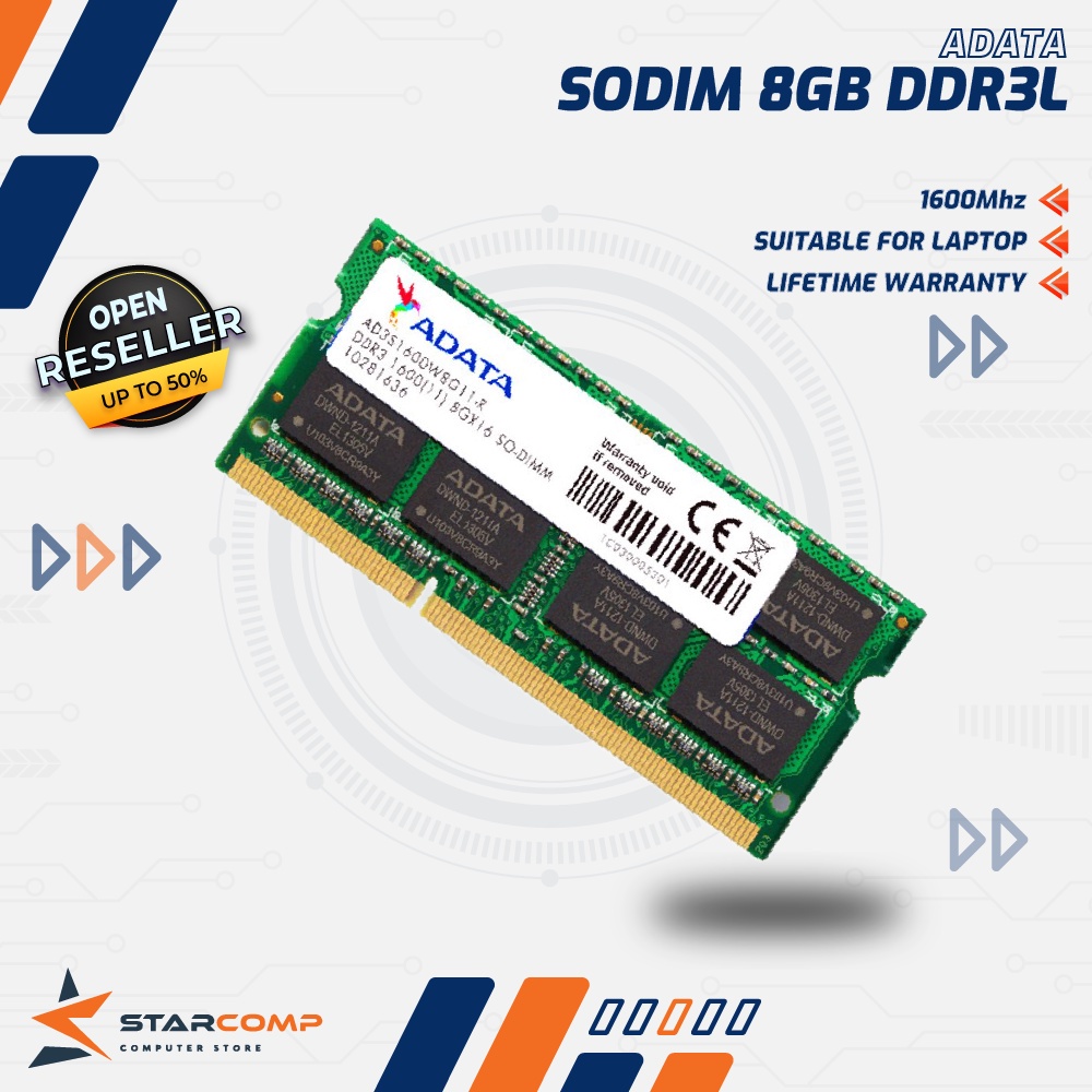 ADATA SODIMM 8GB DDR3L  1600Mhz MEMORY RAM LAPTOP