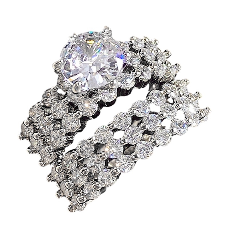 2pcs/set Wanita Cincin Pernyataan Perhiasan Geometris Berbentuk Modern Pernikahan Pertunangan Band Aksesoris Perempuan