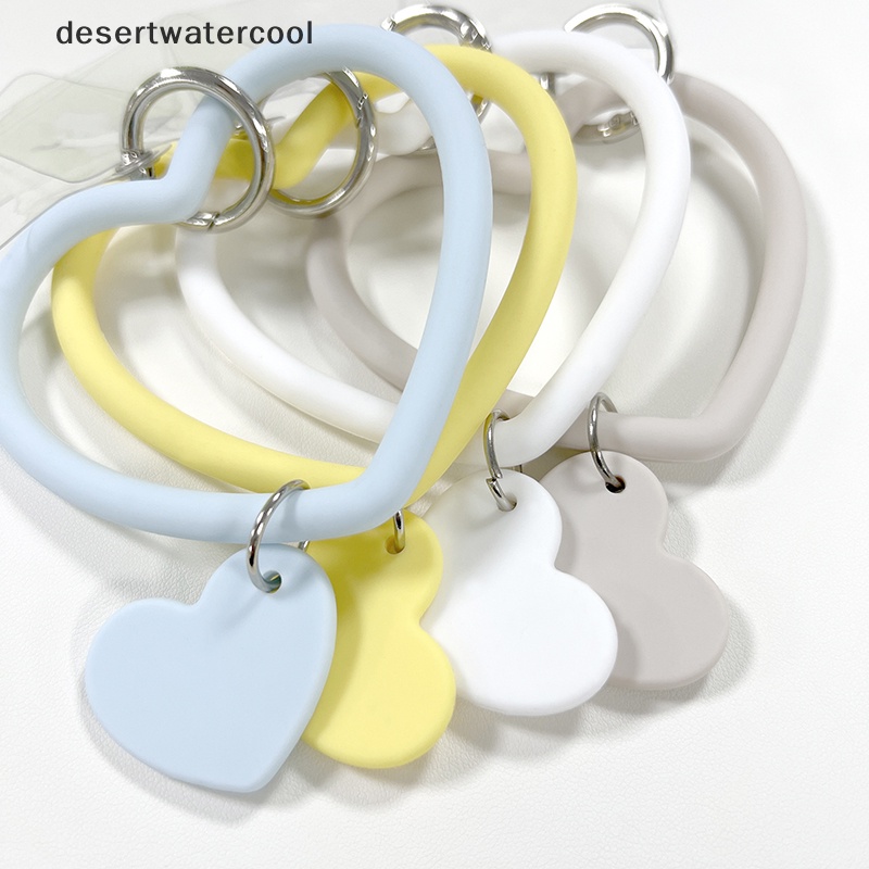 Deid Universal Tali Cincin Gantung Silikon Pergelangan Tangan Cincin Untuk Ponsel Case Berbentuk Hati Gelang Silikon Gelang Gantungan Kunci Anti-Lost Lanyard Big Ring Keychain Jewelry Martijn