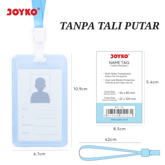 

Joyko ID Card Holder Name Tag Lanyard / Gantungan Kartu Nama Joyko - NT 75~77 -RTUOLSP