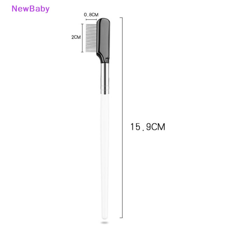 Newbaby Sisir Alis Stainless Steel Brush Makeup Sisir Bulu Mata Dengan Penutup Alat Kosmetik ID