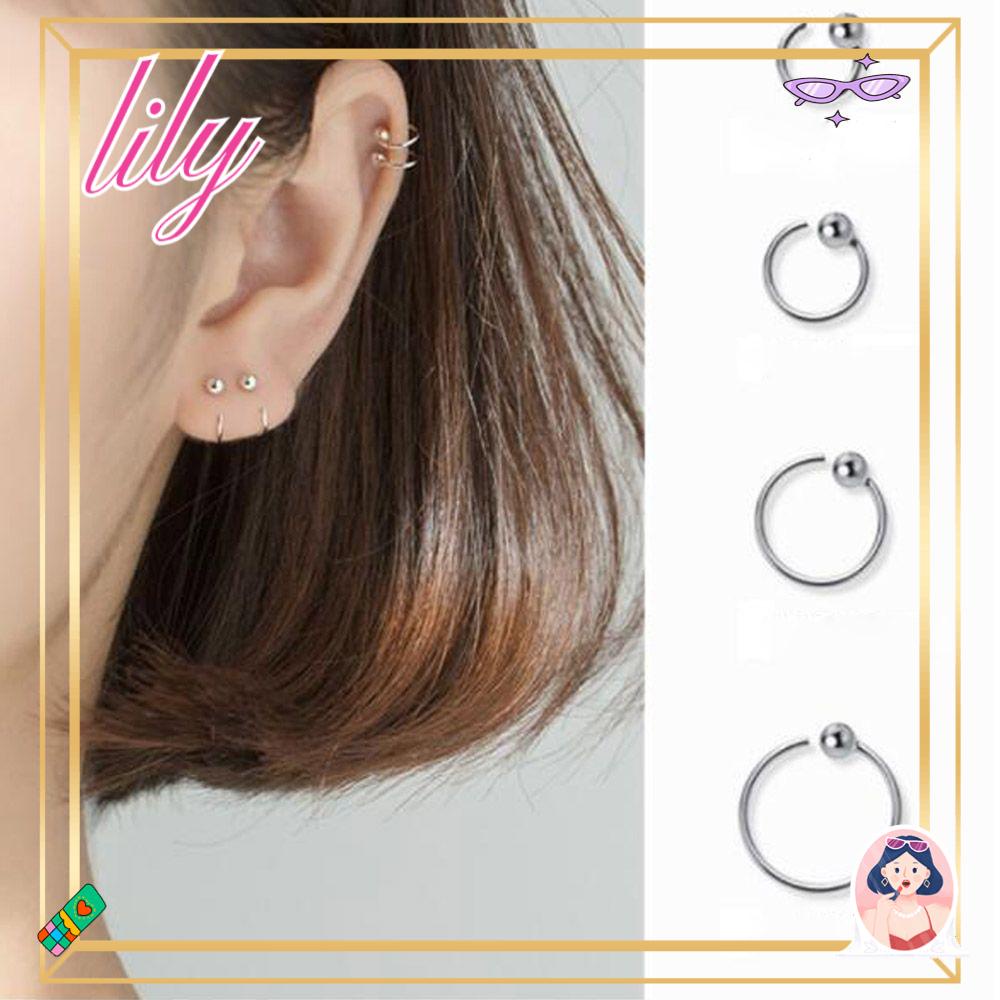 Lily Lingkaran Kecil Helix Anting Tindik Unisex Hadiah Perhiasan Aksesoris Huggie