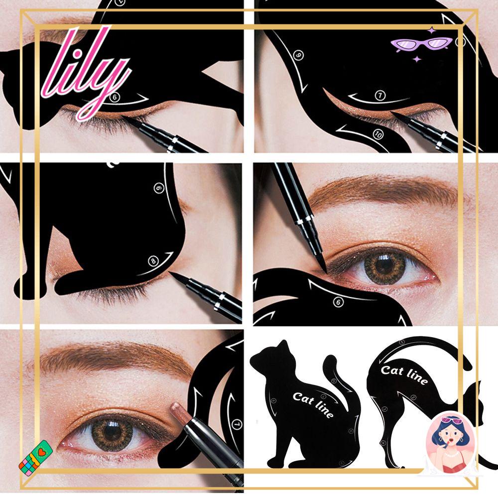 Lily 1pasang Kartu Eyeliner Model Fashion Cat Eye Eyeliner Stencil