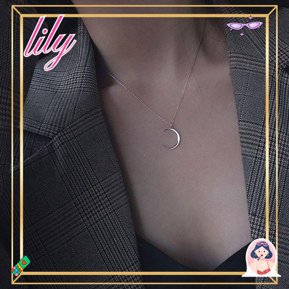 Lily Moon Kalung Pecinta Wanita Pria Perhiasan Keluarga Kalung Klavikula