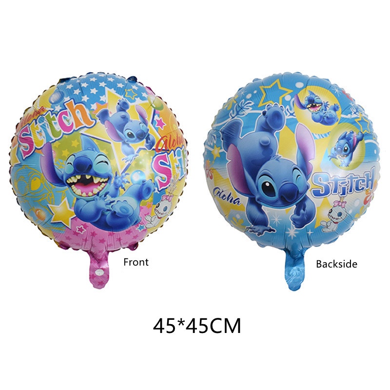 5pcs/lot Disney Angel Stitch Balon Aluminium Film Lilo &amp; Stitch Figurine Boneka Dekorasi Untuk Perlengkapan Pesta Ulang Tahun