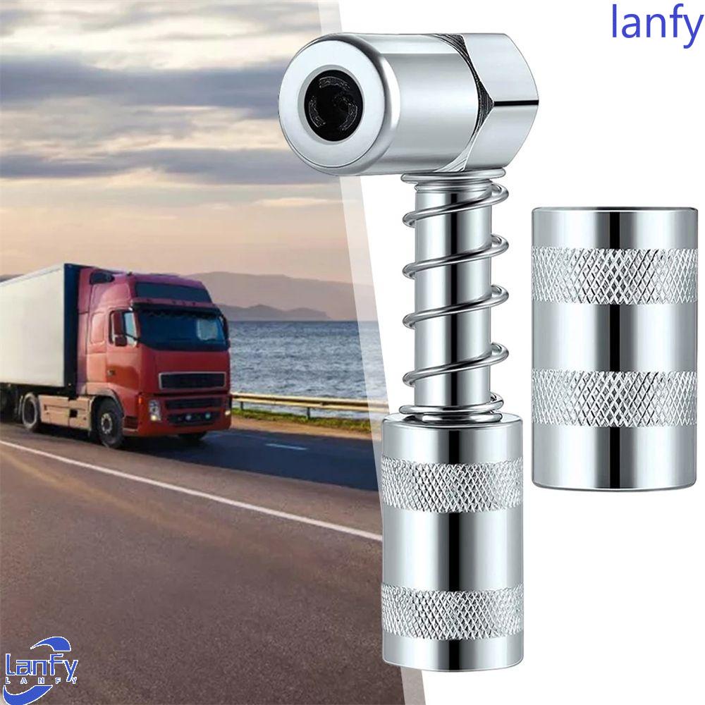 Lanfy 90derajat Grease Coupler Auto Mobil1/8NPT Nozzle Gemuk Kepala Lengan Kunci Konektor Klip Gemuk Alat Kopler