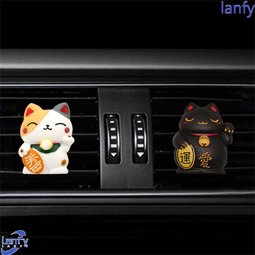 Lanfy Klip Parfum Mobil Car Styling Kartun Mobil Aroma Diffuser Resin Hiasan Mobil Lucky Cat Car Fragrance Diffuser