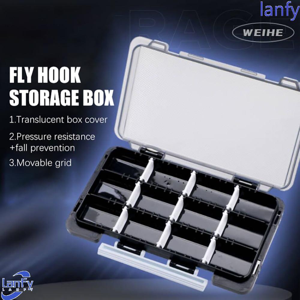 Lanfy Fishing Tackle Box Portable Reusable Kapasitas Besar Untuk Nelayan PP Plastik Peralatan Memancing 12kompartemen Alat Pancing Organizer Memancing Umpan Case