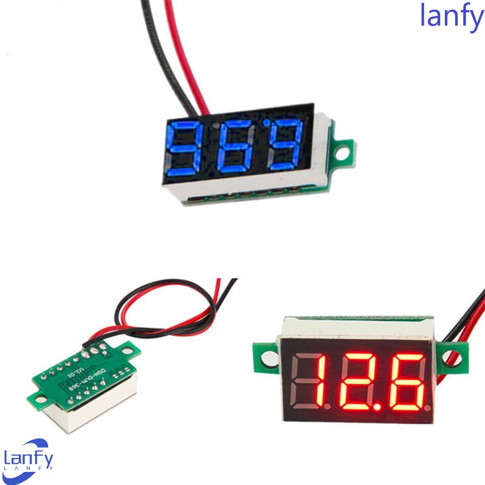 Lanfy Voltmeter Panel Tester Instrumen 3-Digital Motor Mobil Mini DC0-30V 2kabel Display Panel