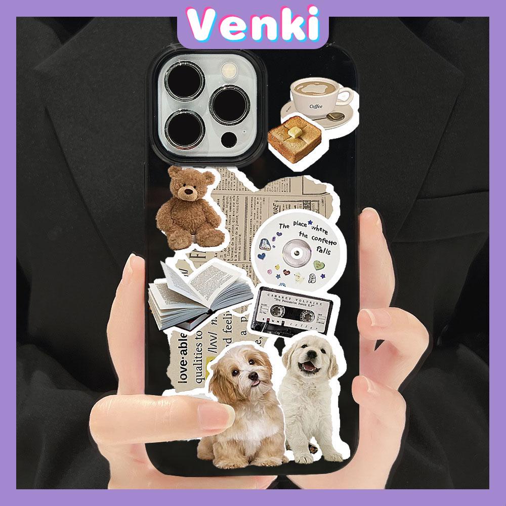 VENKI - For iPhone 14 Pro Max iPhone Cute Animal Black Phone Case TPU Soft Shell Protection Shockproof Camera Compatible with iPhone 13 Pro max 12 Pro Max 11 xr xs max 7Plus8Plus