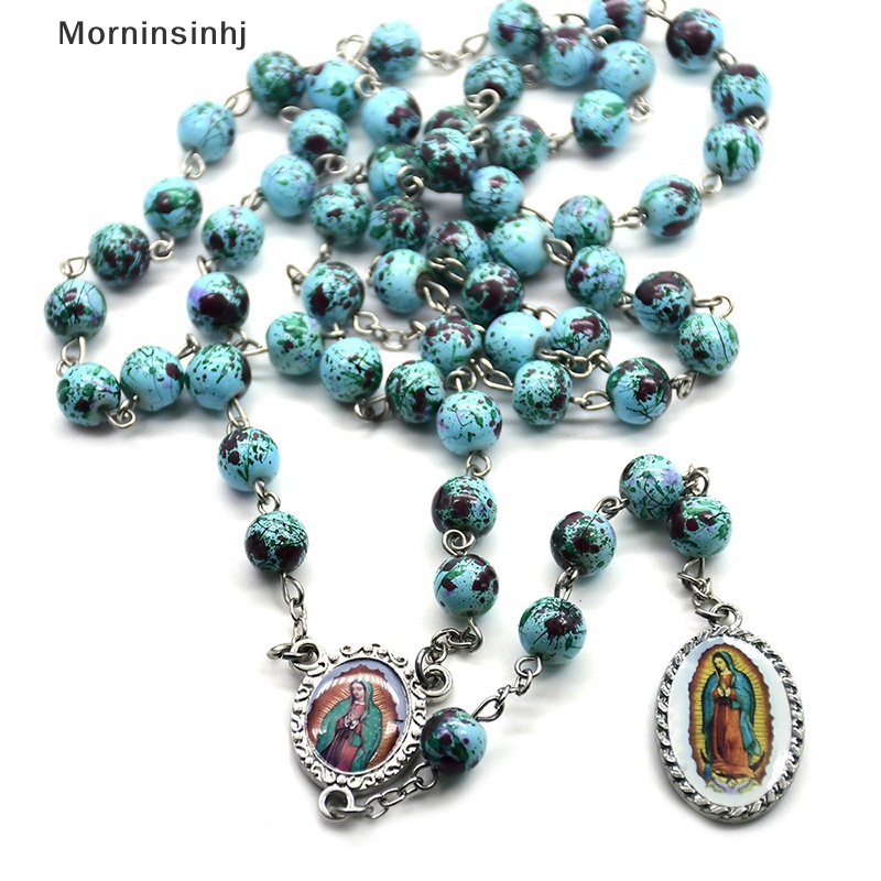 Mornin Fashion Guadalupe Virgin Rosario Liontin Kalung Katolik Perhiasan Agama Ornamen Aksesoris Hadiah id