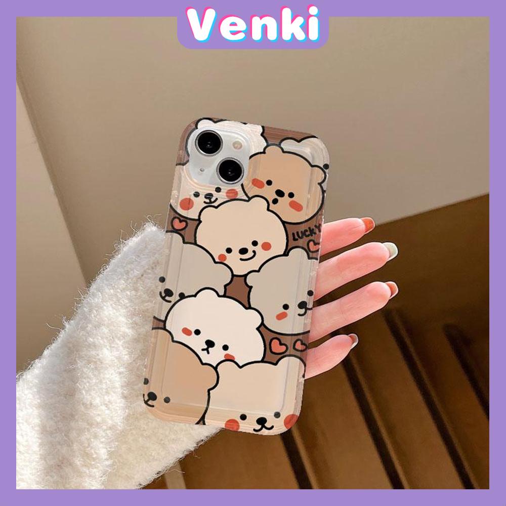 VENKI -For iPhone 11 iPhone Case Clear Case TPU Soft Case Airbag Shockproof Protection Camera Brown Cute Bear Compatible with iPhone 14 13 Pro Max iPhone 12 Pro Max 11 7 6Plus XR