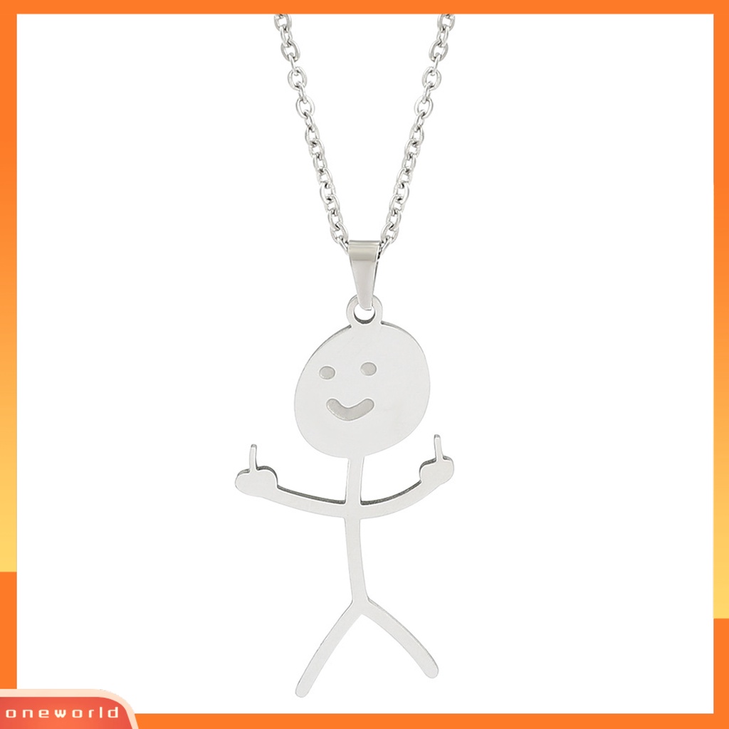 [EONE] Liontin Kalung Geometris Mengkilap Gloss Kepribadian Sederhana Electroplating Dress Up Stainless Steel Pria Wanita Lucu Doodle Rantai Kalung Perhiasan Fashion Aksesori