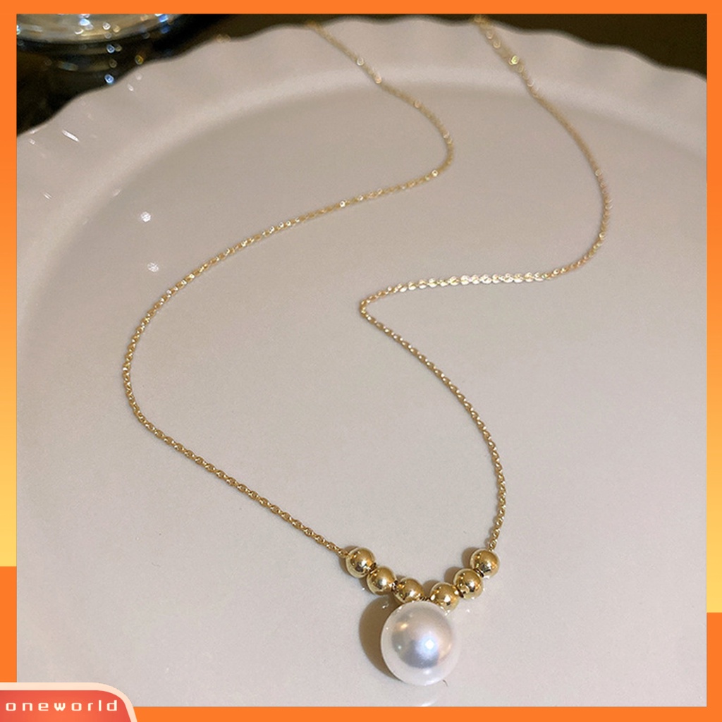 [EONE] Kalung Wanita Desain Sederhana Bebas Alergi Ultra-Ringan Warna Cerah Ramah Kulit Perhiasan Hias Kalung Choker Dengan Liontin Peal Imitasi Untuk Anak Perempuan