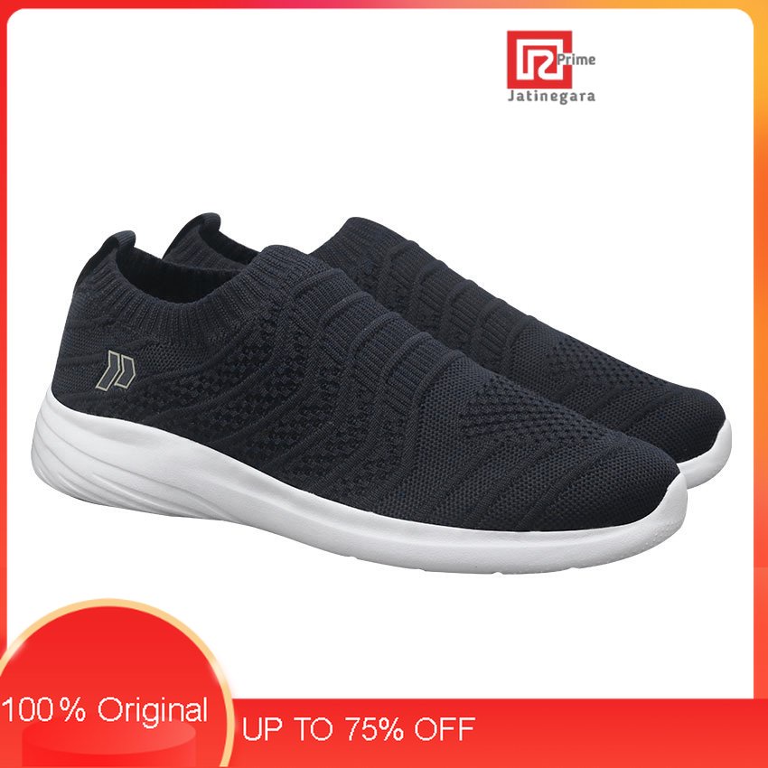 Precise Flexnit Itzel M2 Sepatu Sneakers Slip On Pria - Black/WhiteRAMAYANA JAKTIM