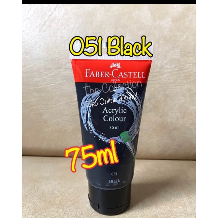 

ATK448FC 75ml 051 Black 187599 Faber Castell Cat Acrylic Akrilik Hitam