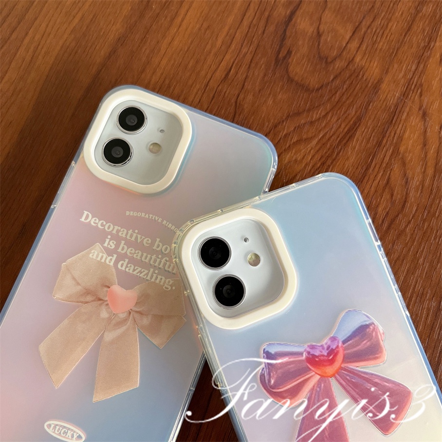 Compatible For IPhone 14 13 12 11 Pro Max X XR Xs Max 8 7 Plus SE 2020 Kompatibel Untuk Ikatan Simpul Cantik IMD Gradiasi Laser Casing Ponsel TPU Lembut Shockproof Cover Pelindung