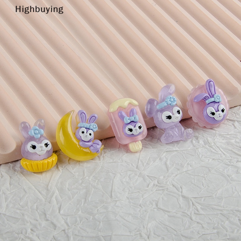 Hbid 10pcs Resin Kelinci Kawaii Kartun Anime Jepit Rambut Dekorasi Diy Phone Case Aksesoris Bahan Mainan Glory