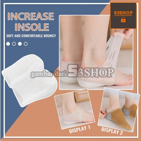 Insole Silicone Heel Peninggi Badan Sepontan Heightening Invisible Sol