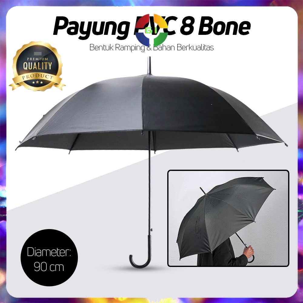 Payung PVC Transparan 8 Bone 90 cm Transparent