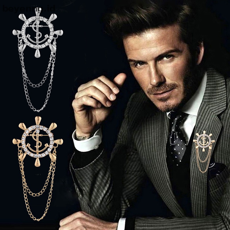 Beyen Rumbai Kemudi Bros Navy Korsase Perahu Jangkar Pin Jas Boutonniere Lencana Bros ID