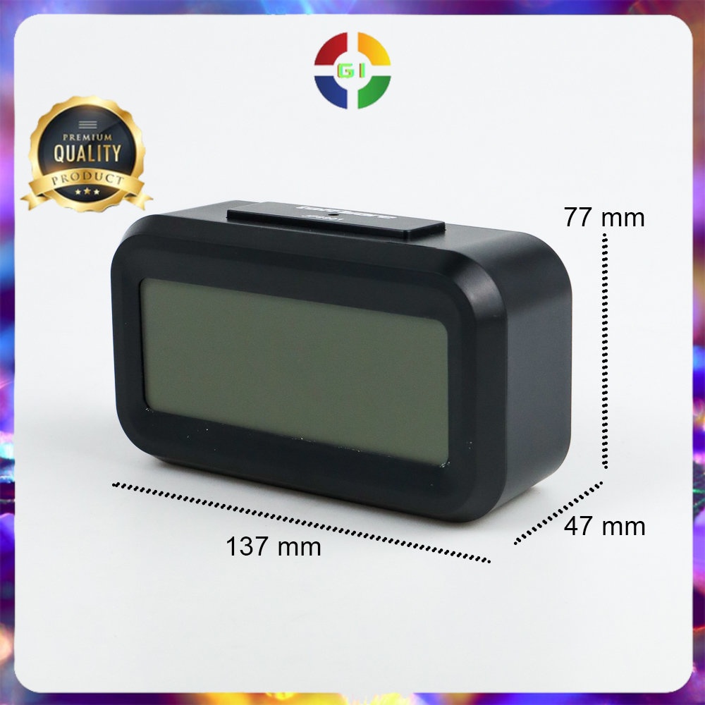 Jam LCD Digital Clock with Alarm Black