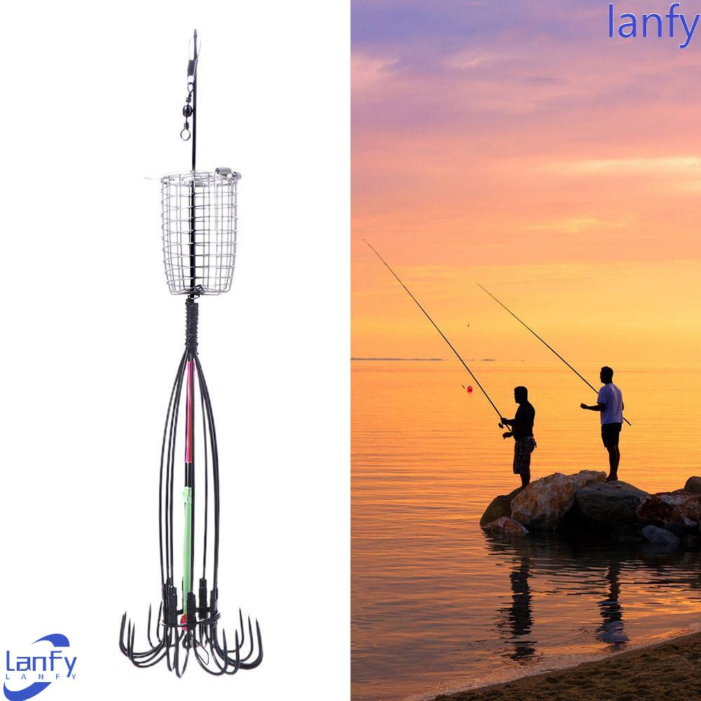 Lanfy Delapan Cakar Kait Aksesoris Fishing Tackle Anti Gantung Alat Pancing Kail Umpan Lempar Delapan Cakar Gantung Fish Hook Cage