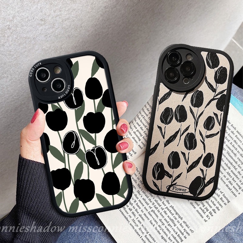 Bunga Tulip Antik Casing Lucu Untuk Infinix Smart6 5panas11 10T 10s 11s 10 9 Bermain Panas10 Lite 10T 10s 11 11s Note8Bunga Retro Tahan Guncangan Soft Case