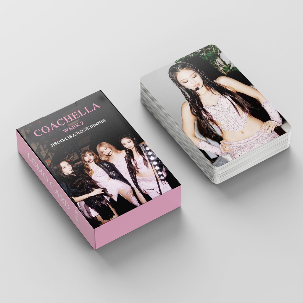 55pcs/box Hitam-PINK The Coachella Music Festival Photocards Blackpink Kartu Lomo Kpop Postcards Collection Blackpink