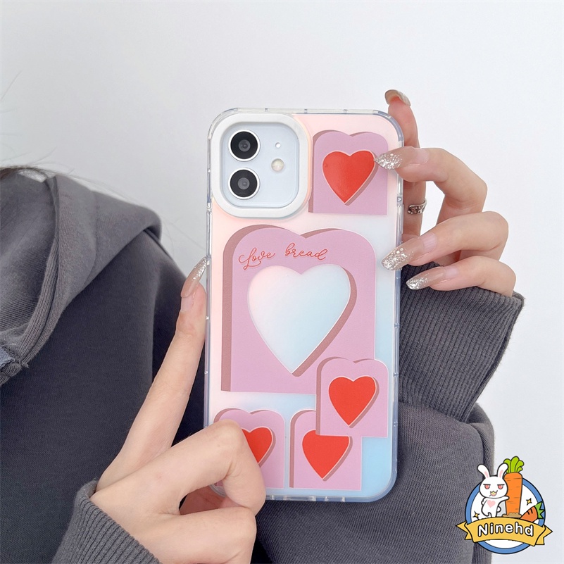 Mewah Laser Fashion Cinta Bingkai Bening iPhone Case Kompatibel Untuk Iphone14 13 12 11 Pro Max X Xr Xs Max8 7 Plus SE 2020 Akrilik Silikon Lembut Shockproof Bumper Protection Cover