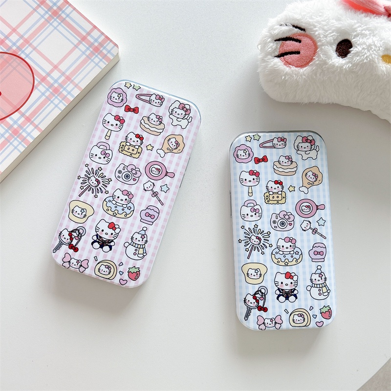 IPHONE Casing Cover Sliding Kartun Hello Kitty Cocok Untuk Iphone14 13 12 11 Pro Max Casing Pelindung Cermin Geser