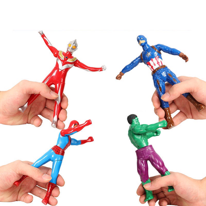 5styles Spiderman Hulk Ironman Captain America Angka Mainan Set Anak Anime toy Avengers Movie Joint Boneka Bergerak