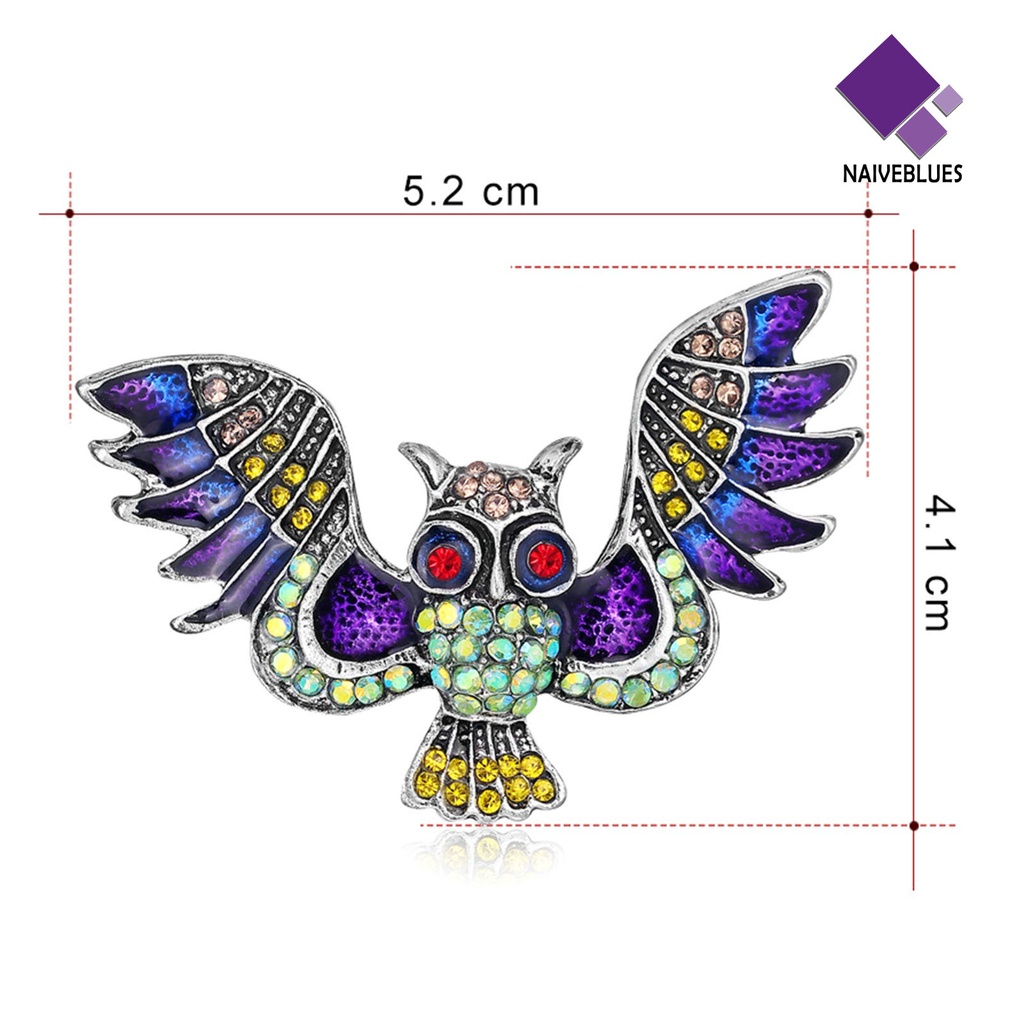 &lt; Naiveblues &gt; Bros Pakaian Unik Elegan Stylish Owl Patten Brooch Pin Pesta