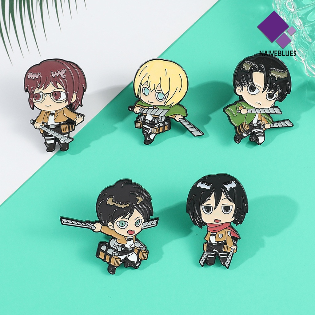 &lt; Naiveblues &gt; Bros Pin Hias Electroplating Geometris Hidup Portabel Cocok Tahan Karat Anime Enamel Perhiasan Aksesoris