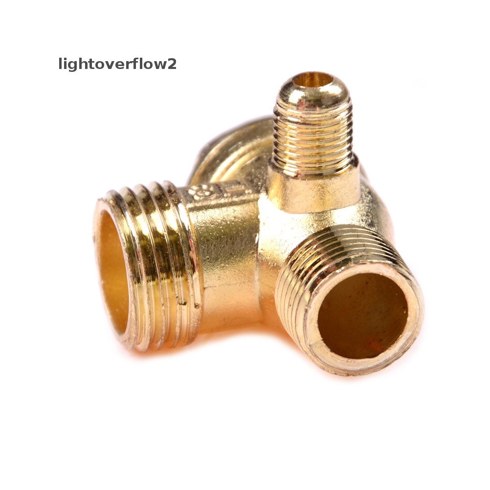 [lightoverflow2] Alat Konektor Check Valve Drat 3-Port Kuningan Male Untuk Kompresor Angin [ID]