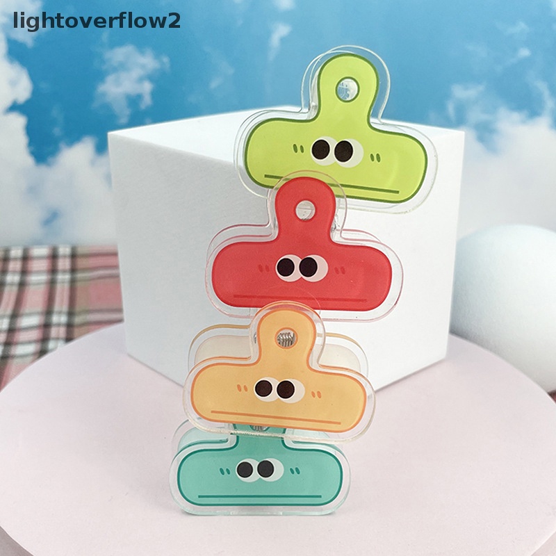 [lightoverflow2] Multicolor Cute Face Acrylic Binder Clip Planner Klip Penjepit Kertas Hias [ID]