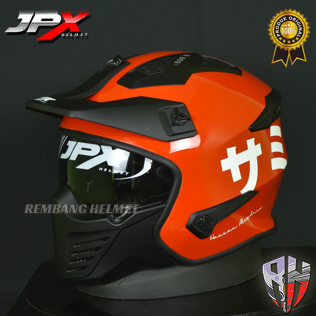 HELM JPX MX 726R MOTIF BABA ORIGINAL, HELM FULL FACE MODULAR SPORTY TERBARU, JPX HELMET OFFICIAL