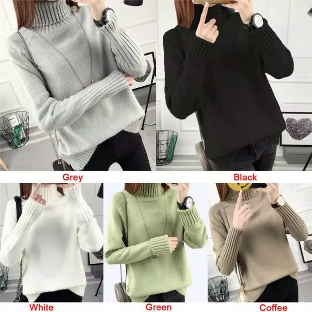 WOMAN WINTER NADIA TURTLENECK LONG SLEEVE TOP KNIT BAJU LENGAN PANJANG WANITA MUSIM DINGIN