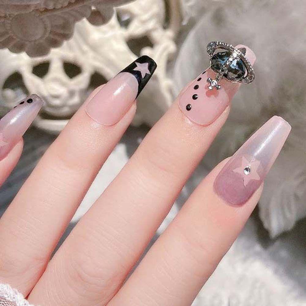 Needway   Kuku Berlian Imitasi Pesona Kuku Cinta Mewah Hati Jepang Nail Art Alloy Nail Jewelry 3D Nail Art Drills