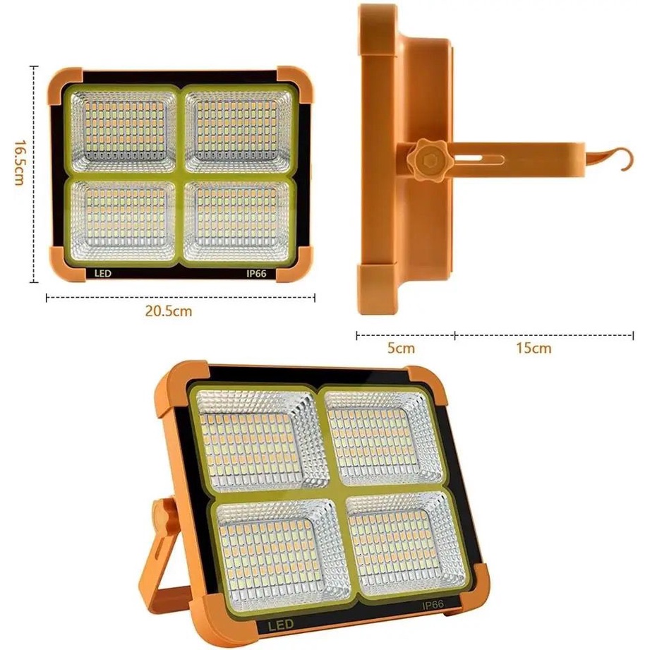 Lampu Sorot Tenaga Matahari Surya Solar Cell Emergency Lamp Floodlight Camping Outdoor Indoor