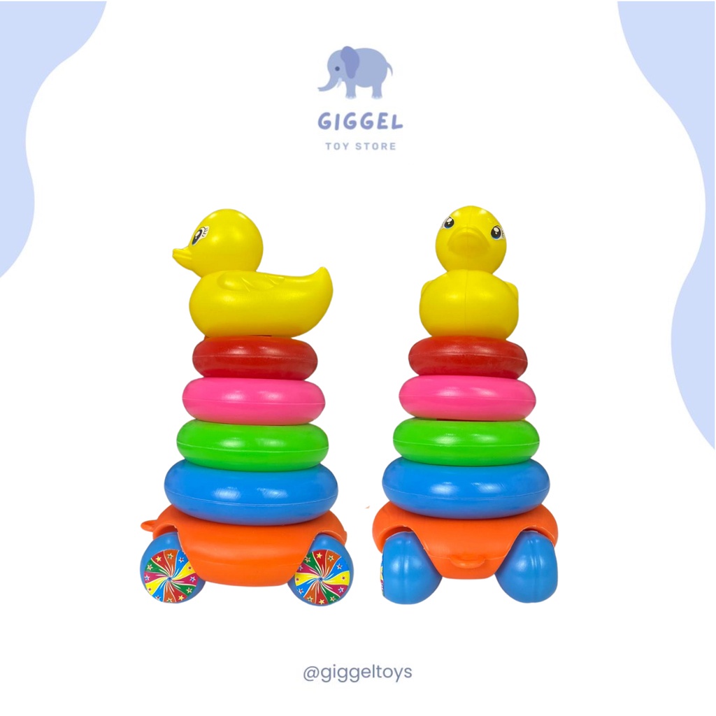 [ Giggel ] Ring On The Wheels  / Ring Donat Susun Plus Bebek / Ring Donat