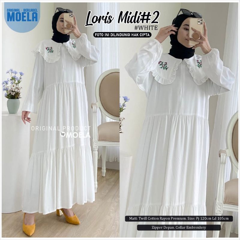 BORDIR LORIS MIDI DRESS CRINGKEL AIRFLOW - Gamis terbaru - Dress terbaru - Dress murah - Gamis murah