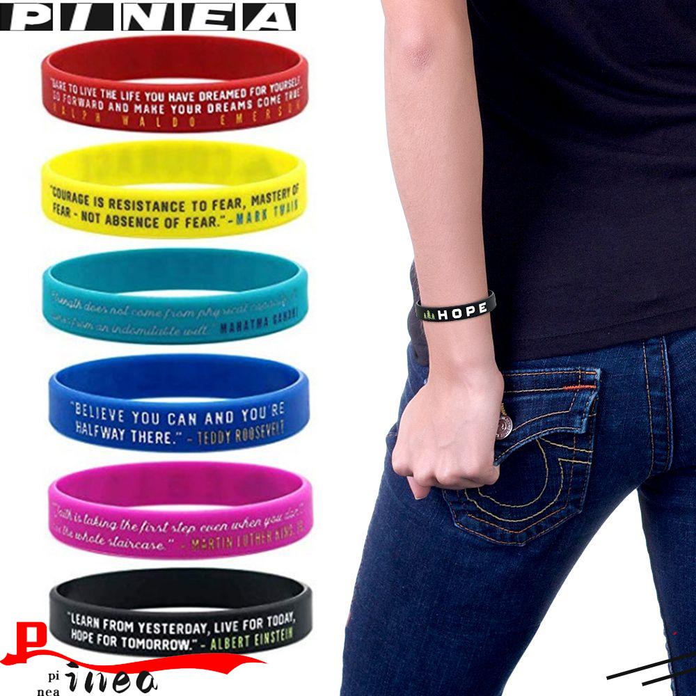 Nanas Motivasi Silicone Wristbands Bangle Hadiah Believe Courage Gelang Inspiratif