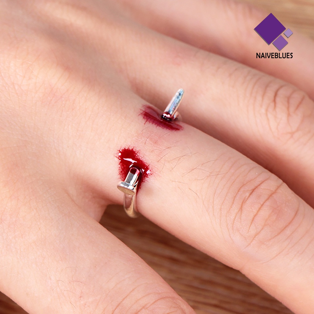< Naiveblues > Kreatif Unisex Kuku Yang Dapat Disesuaikan Mengerikan Cincin Jari Pesta Halloween