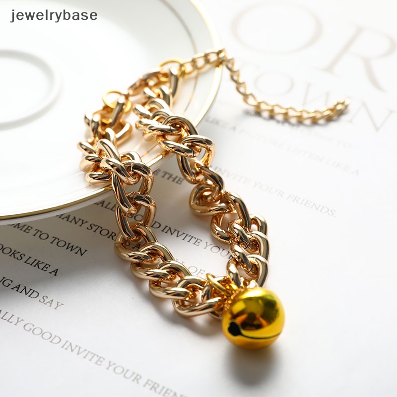 [jewelrybase] Training Anjing Kerah Kucing Peliharaan Kuba Link Tebal Rantai Kalung Emas6 /8/10inch Butik