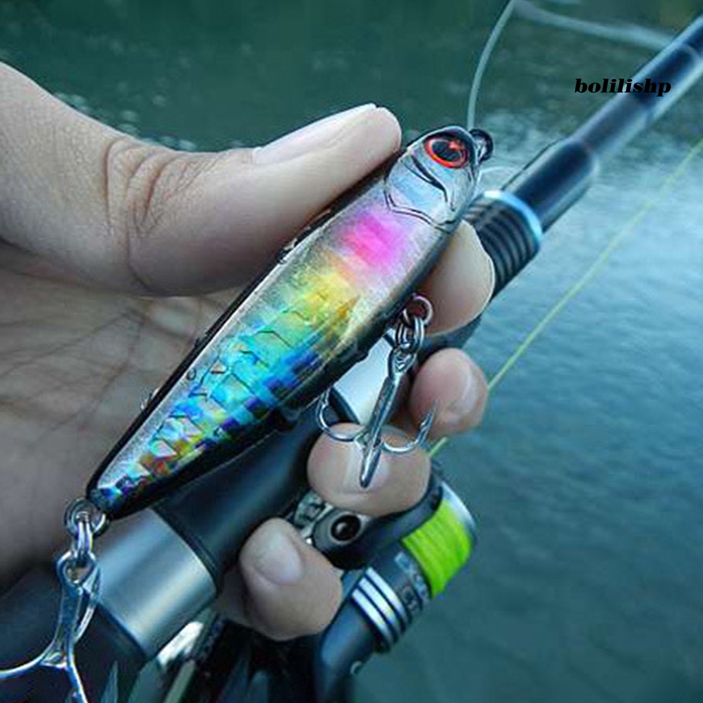 Bo-6cm/6g Umpan Umpan Simulasi Realistis Treble Hook 3D Lukisan Angling Jalan Umpan Pensil Laut Memancing Umpan Perlengkapan Memancing