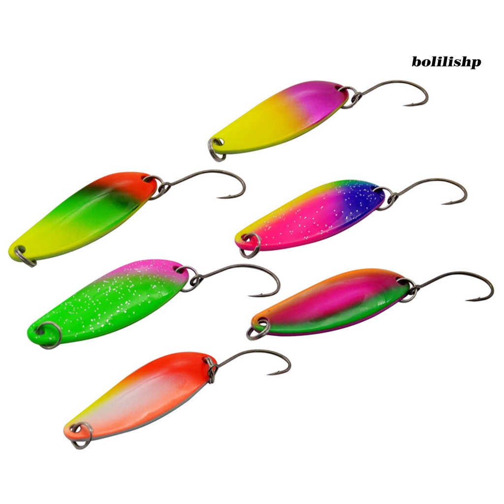 Bo-6pcs 5g/4cm Berwarna Sequin Semua Air Universal Tajam Kait Meningkatkan Tingkat Angling Willow Daun Buatan Umpan Payet Aksesoris Memancing