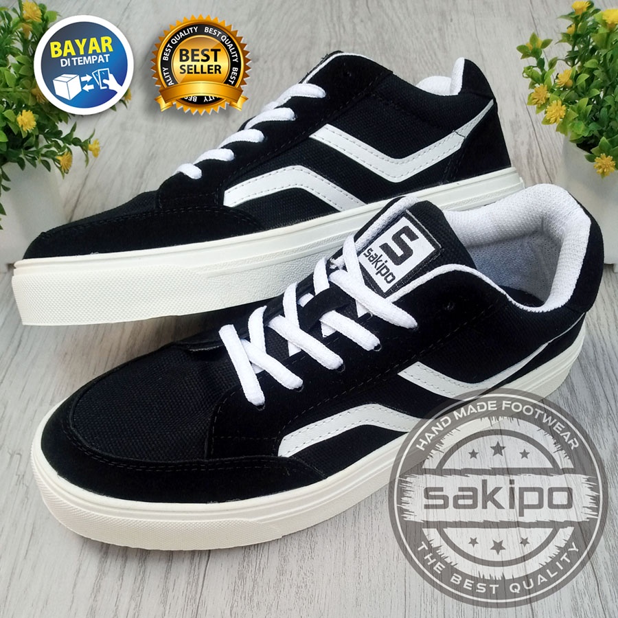PROMO 6.6 !!  SEPATU DISTRO REMAJA KARET HITAM PUTIH / SNEAKERS REMAJA PRIA SOL KARET LENTUR / SNEAKERS SKATEBOARD PRIA / SEPATU REMAJA GAUL HANGOUT / SEPATU SEKOLAH SMA KULIAH / SEPATU KASUAL SANTAI / SEPATU ORIGINAL / SAKIPO