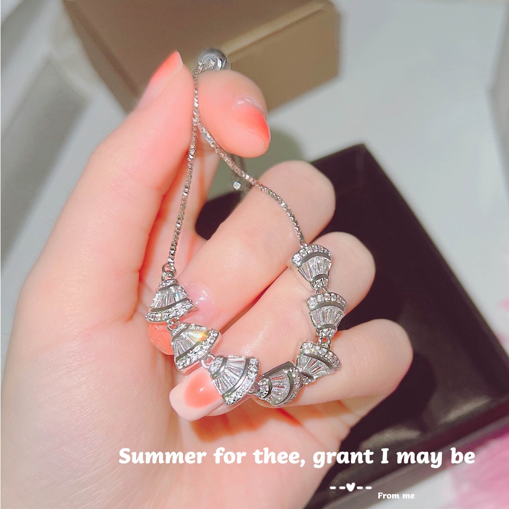 Goldkingdom Aksesoris Perhiasan Fashion Ready Stock Gelang Rok Kecil Gelang Kipas Yang Dapat Disesuaikan Cahaya Dingin Perhiasan Gaya Mewah