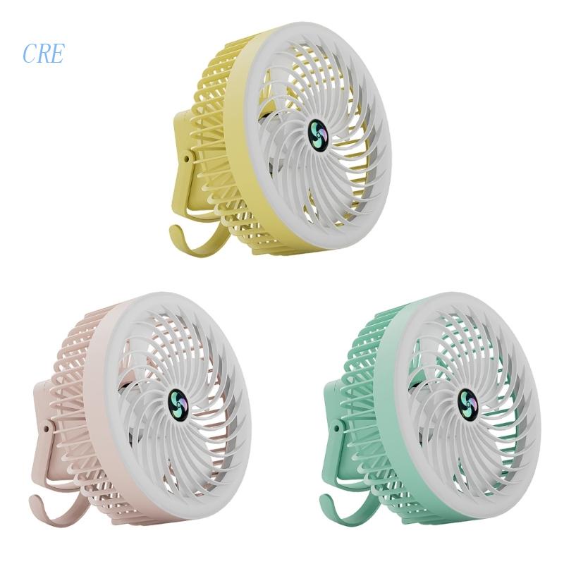 Cre Kipas Angin Meja Kipas Camping Kipas Angin Plafon Tenda Kipas Gantung 3Speed Dengan Lampu LED Kipas 1200mAh Tetap Sejuk Dan Nyaman